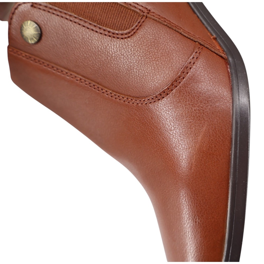 Clarks Emily2 Reyna Tan Leather Ankle Booties 12W Wide Comfort Low Heel NIB - Picture 8 of 9